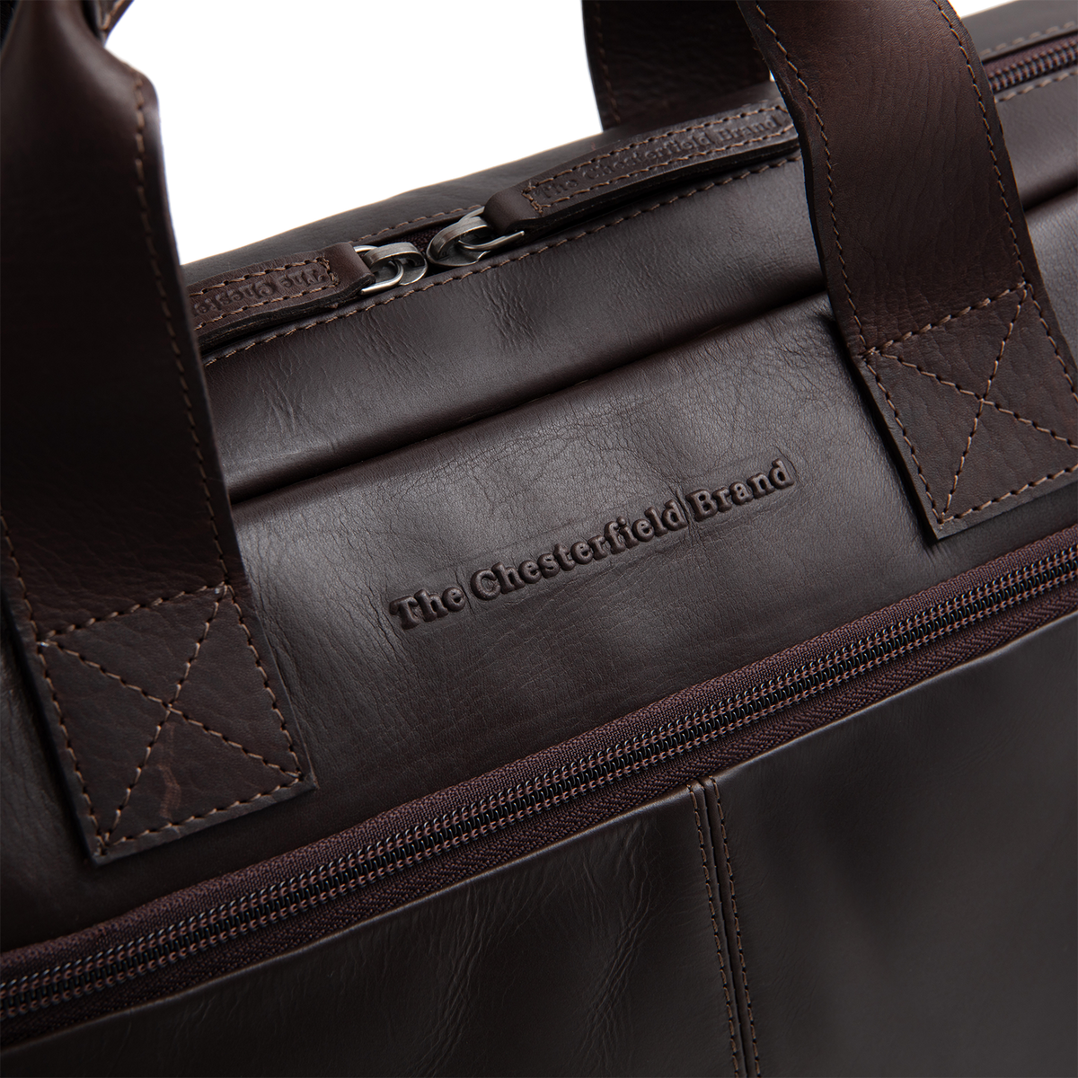 Brown Leather Laptop Bag Calvi, detail view 7