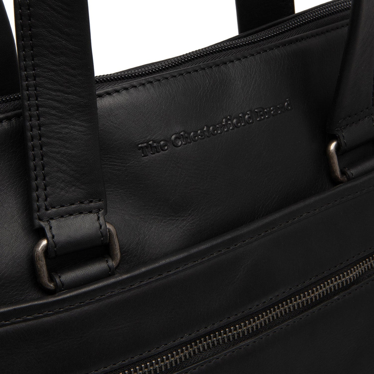 Elvas Full-Grain Leather Laptop Bag - Structured Side Profile Showing Gusset Depth &amp; Expansion Capacity