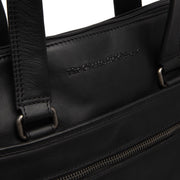 Elvas Full-Grain Leather Laptop Bag - Structured Side Profile Showing Gusset Depth &amp; Expansion Capacity