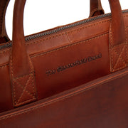 Cognac Leather Laptop Bag Tilbury, detail view 5