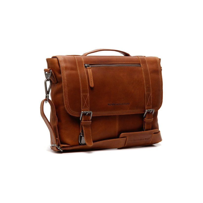Veneto Full-Grain Leather Laptop Bag in Classic 100% Full-Grain Leather - Full Exterior Front Profile View | Buy Online