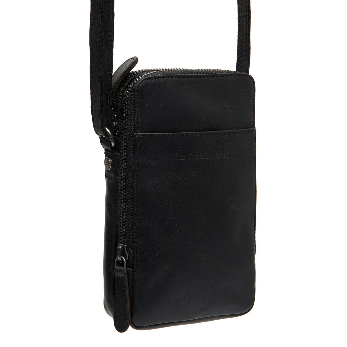 Alesund Full-Grain Leather Phone Bag in Classic 100% Full-Grain Leather - Front Profile View &amp; Tailored Silhouette | Buy Online