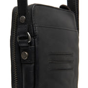 Alesund Full-Grain Leather Phone Bag - Lateral Side Profile View Showing Sleeve Cut &amp; Athletic Taper Fit
