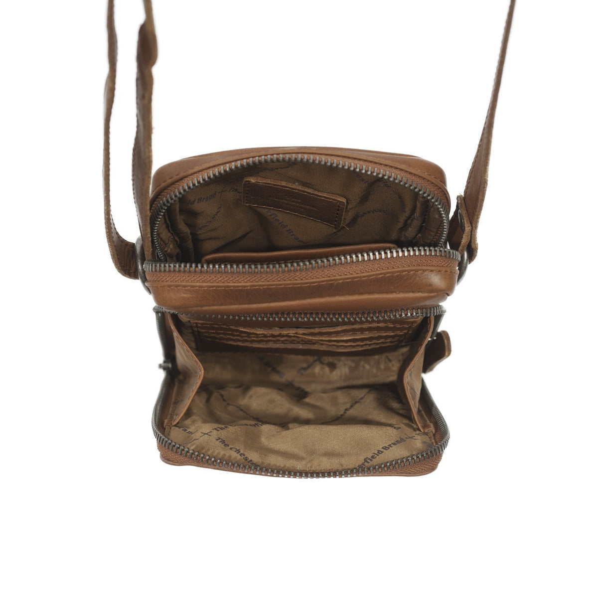 Cognac Leather Phone Bag Hamilton, detail view 3