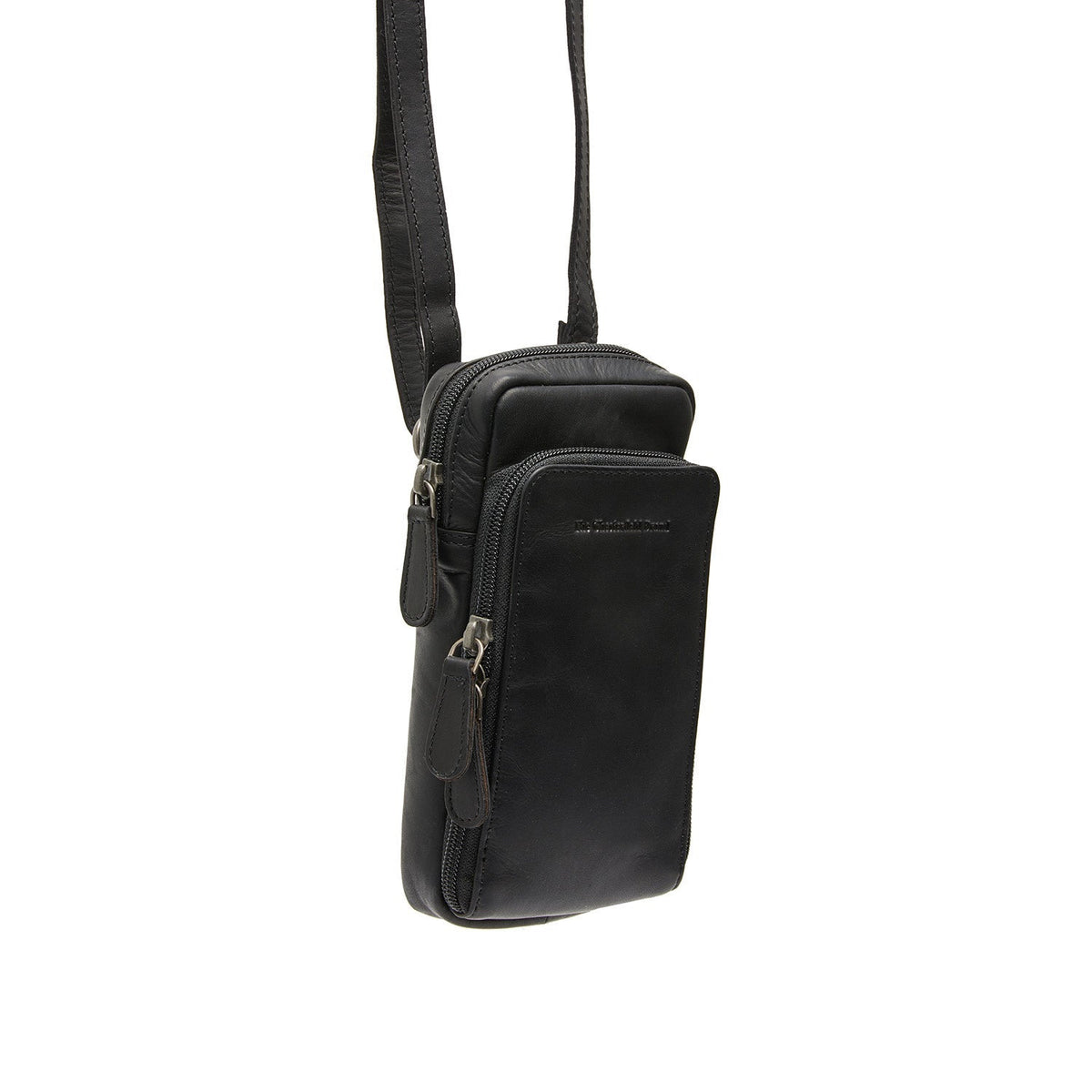 Valdes Full-Grain Leather Phone Bag in Classic 100% Full-Grain Leather - Front Profile View & Tailored Silhouette | Buy Online