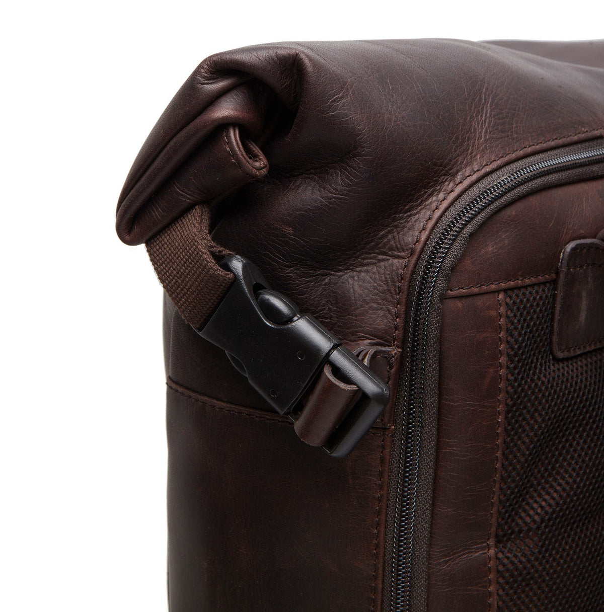 Liverpool Full-Grain Leather Roll-top Backpack – alternate product view 3