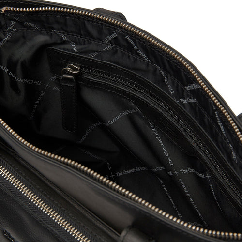 Classic 100% Full-Grain leather Bag - Rear Perspective Showing Reinforced Leather Straps & Stitching