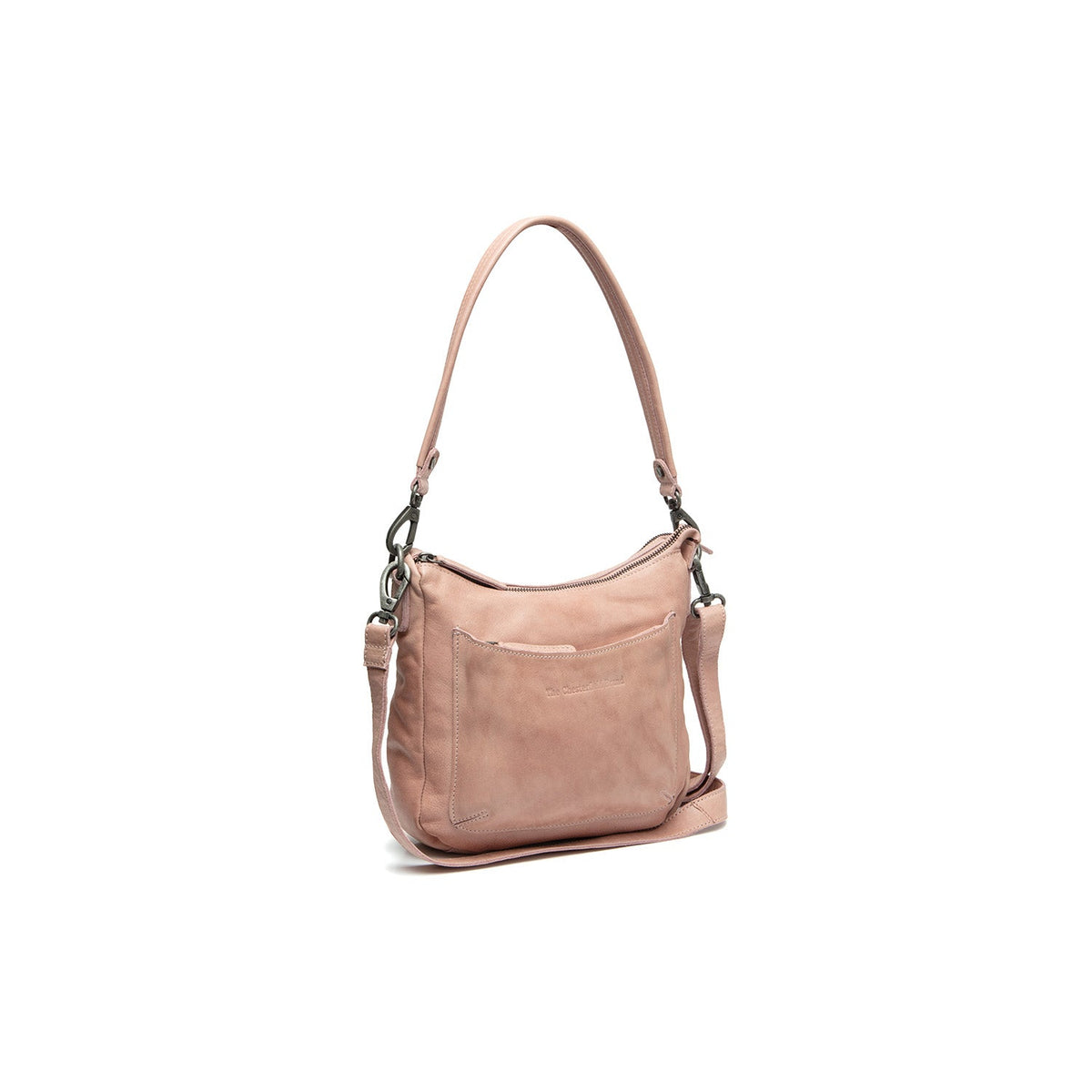 Caroline Full-Grain Leather Shoulder Bag in Classic 100% Full-Grain Leather - Full Exterior Front Profile View | Buy Online