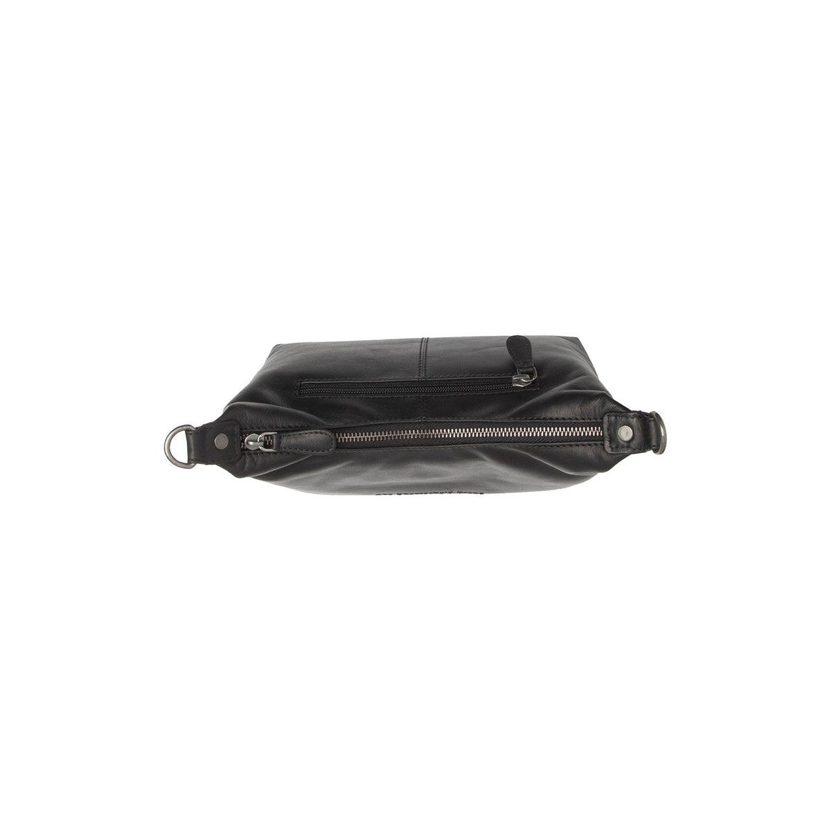 Solid Antique Brass Hardware &amp; Heavy-Duty Dual Zipper Detail on Christie Full-Grain Leather Shoulder Bag