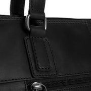 Flint Full-Grain Leather Shoulder Bag - Structured Side Profile Showing Gusset Depth &amp; Expansion Capacity