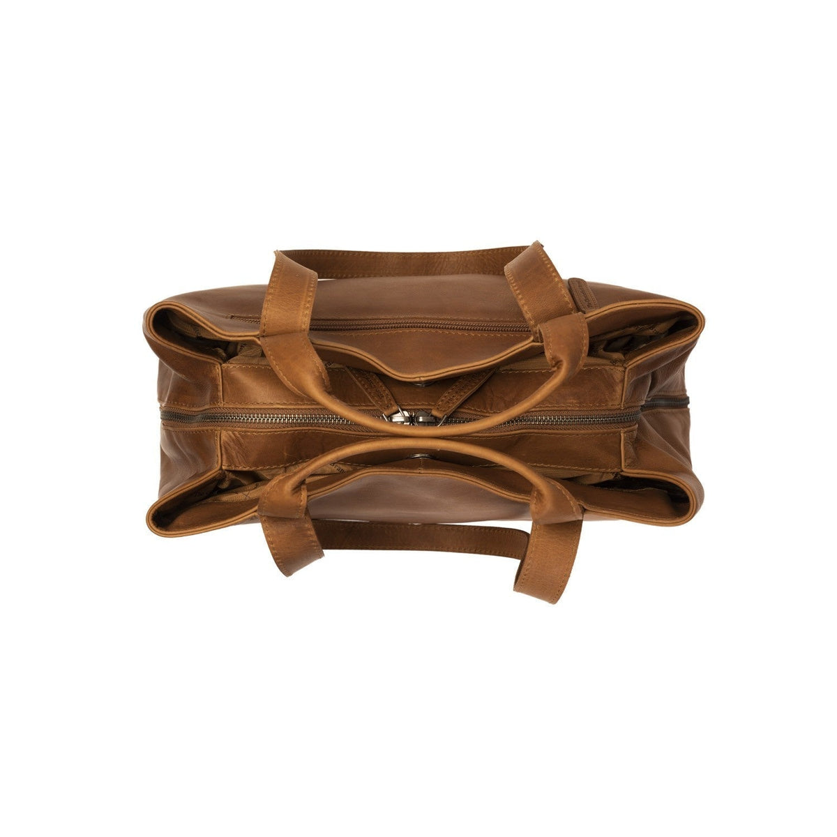 Cognac Leather Shoulder Bag Gail, detail view 4