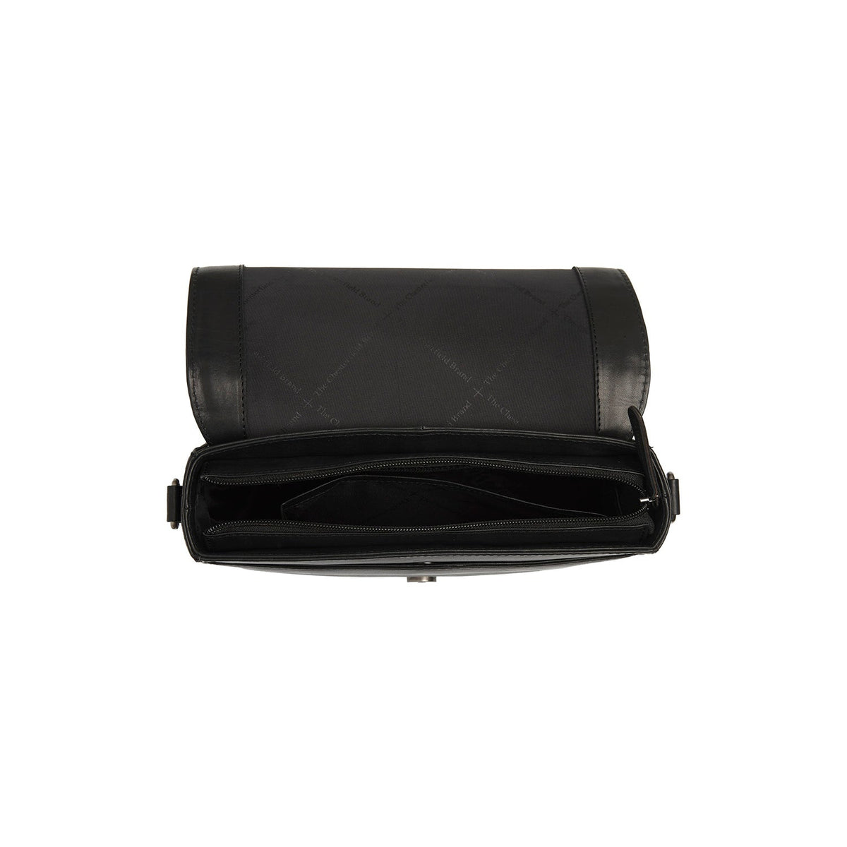 Solid Antique Brass Hardware &amp; Heavy-Duty Dual Zipper Detail on Lizzola Full-Grain Leather Shoulder Bag