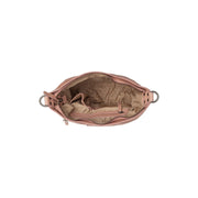 Solid Antique Brass Hardware &amp; Heavy-Duty Dual Zipper Detail on Lucy Full-Grain Leather Shoulder Bag