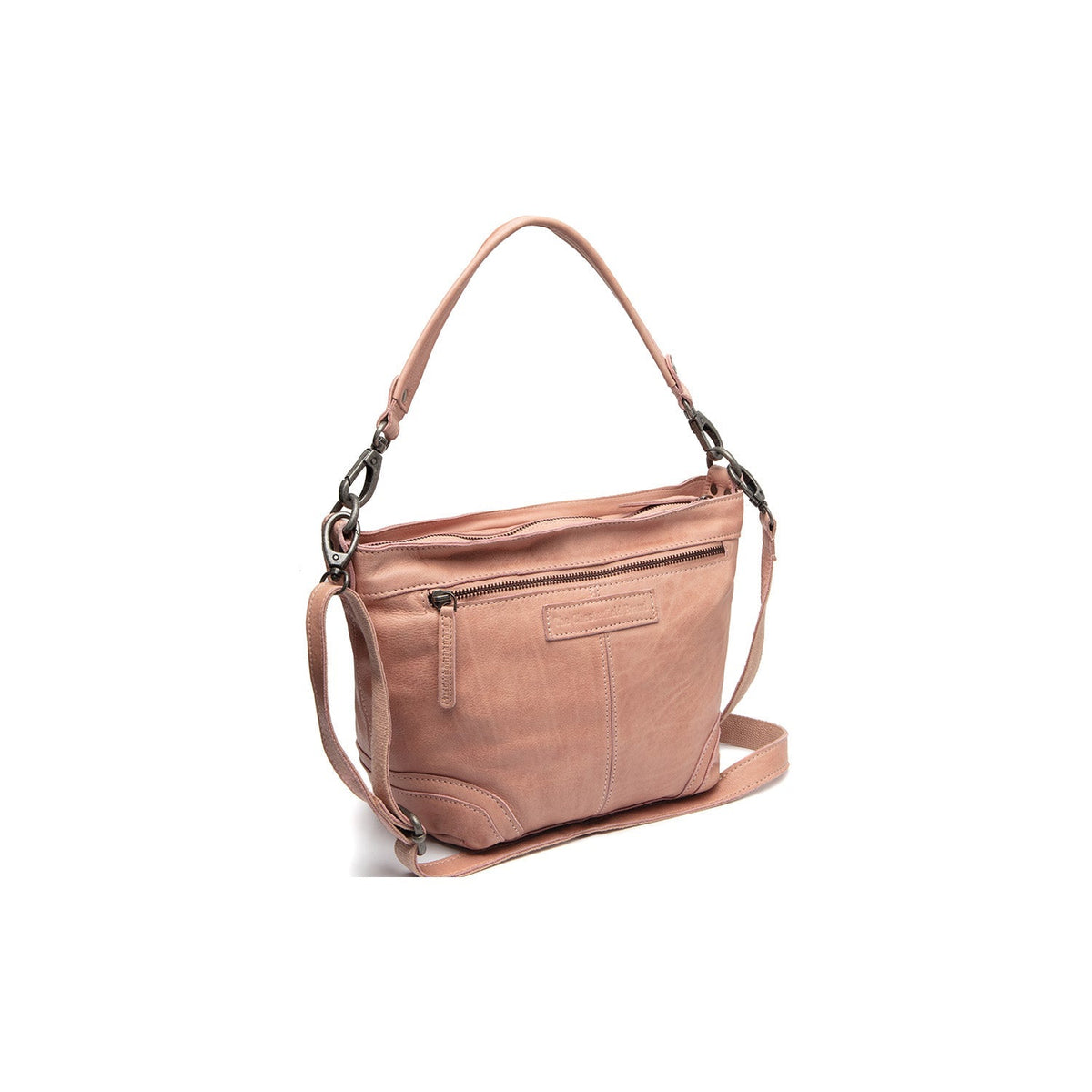 Lucy Full-Grain Leather Shoulder Bag in Classic 100% Full-Grain Leather - Full Exterior Front Profile View | Buy Online