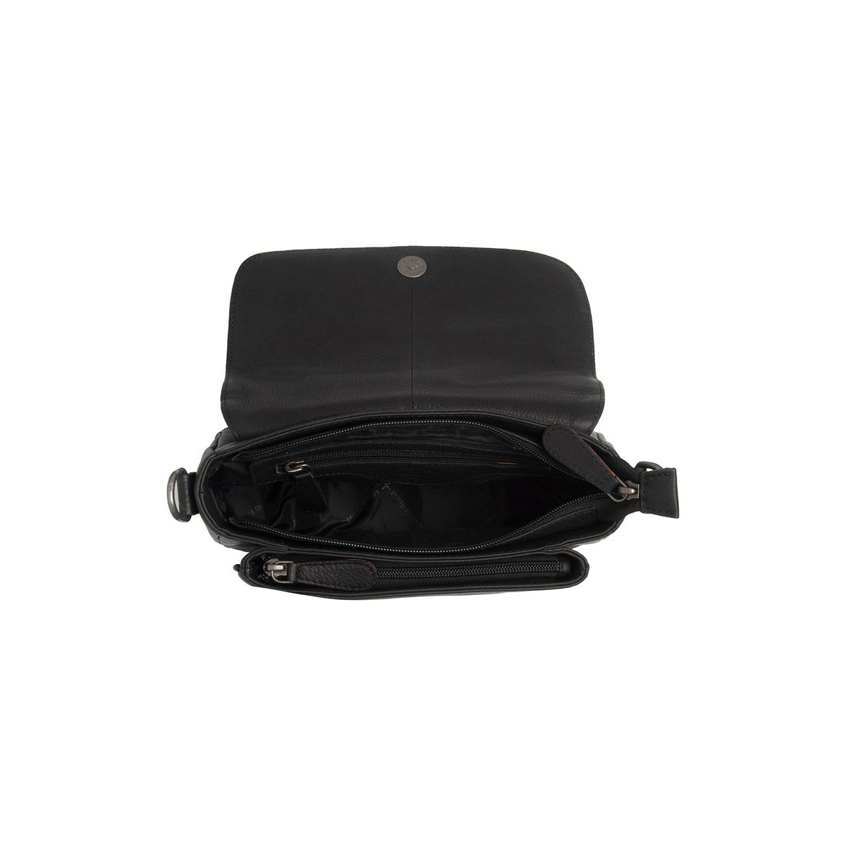 Black Leather Shoulder Bag Miloa, detail view 5