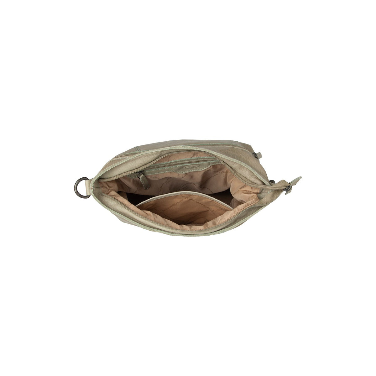 Solid Antique Brass Hardware & Heavy-Duty Dual Zipper Detail on Sintra Full-Grain Leather Shoulder Bag