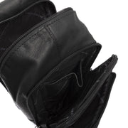 Leather Sling Bag Riga - Structured Side Profile Showing Gusset Depth &amp; Expansion Capacity