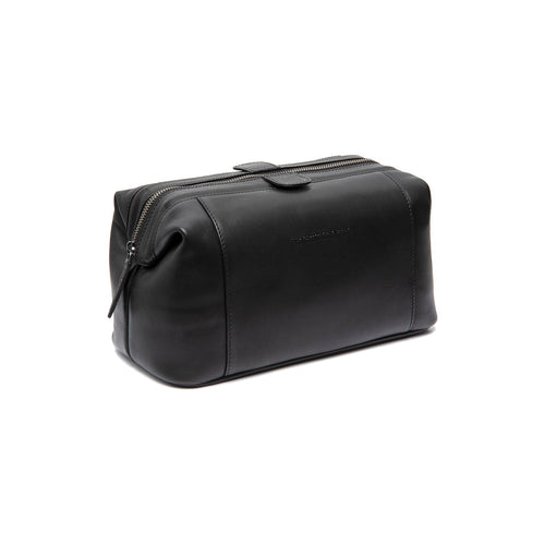 Biassa Full-Grain Leather Toiletry Bag in Classic 100% Full-Grain Leather - Front Profile View & Tailored Silhouette | Buy Online