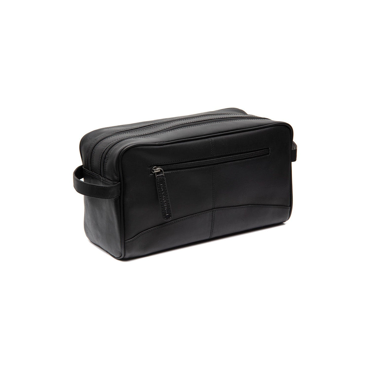 Styled Fit Perspective of Stefan Full-Grain Leather Toiletry Bag on Model - Natural Daylight Drape