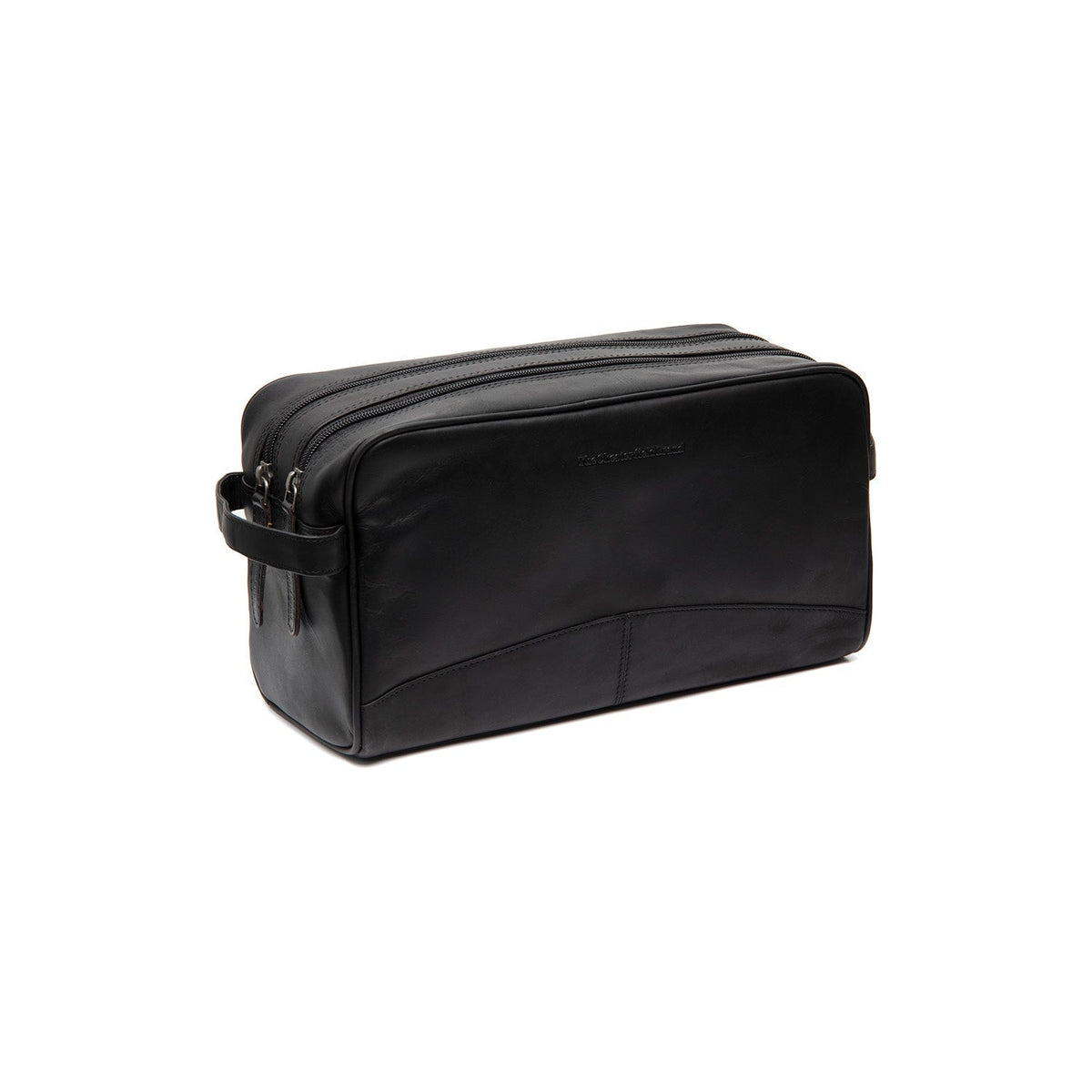 Stefan Full-Grain Leather Toiletry Bag in Classic 100% Full-Grain Leather - Front Profile View &amp; Tailored Silhouette | Buy Online