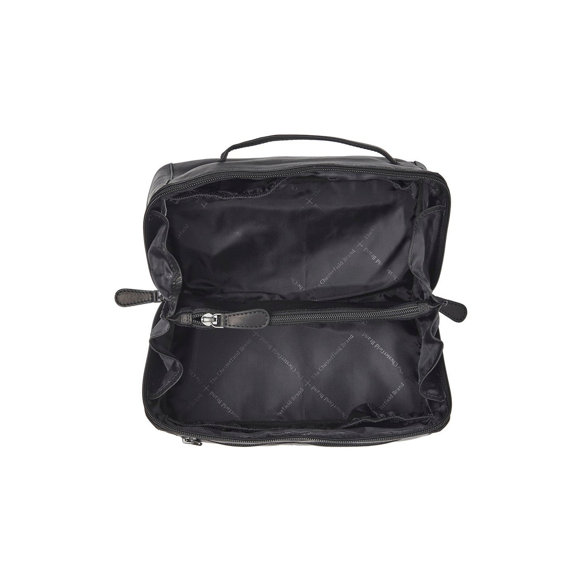 
Trevia Full-Grain Leather Toiletry Bag - Lateral Side Profile View Showing Sleeve Cut & Athletic Taper Fit