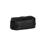 Vince Full-Grain Leather Toiletry Bag in Classic 100% Full-Grain Leather - Front Profile View &amp; Tailored Silhouette | Buy Online