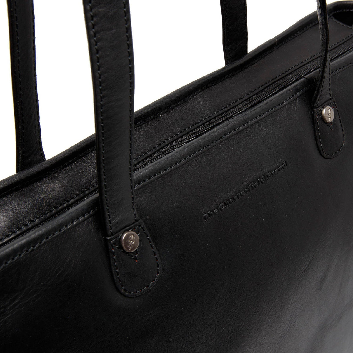 Astano Full-Grain Leather Tote Bag - Structured Side Profile Showing Gusset Depth &amp; Expansion Capacity