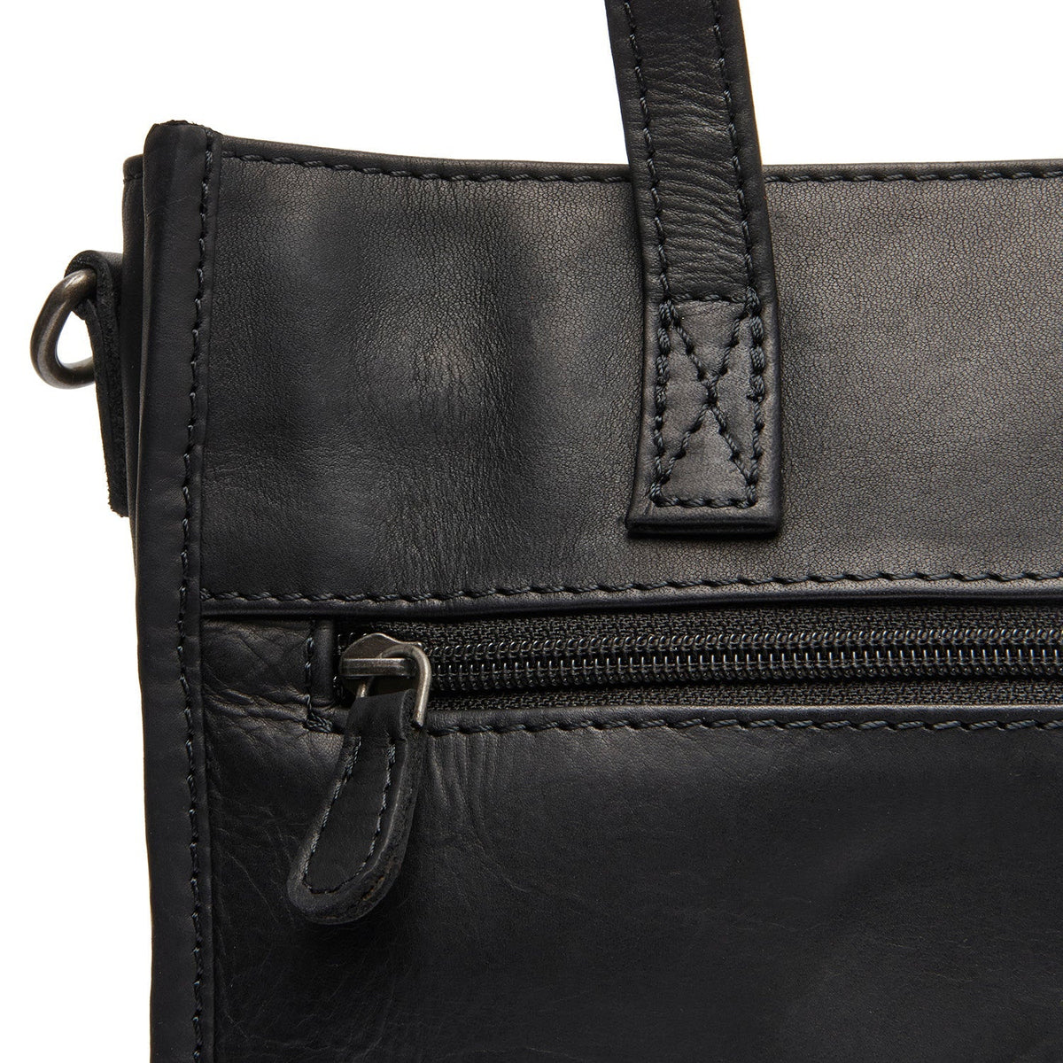 Estella Full-Grain Leather Tote Bag - Structured Side Profile Showing Gusset Depth &amp; Expansion Capacity