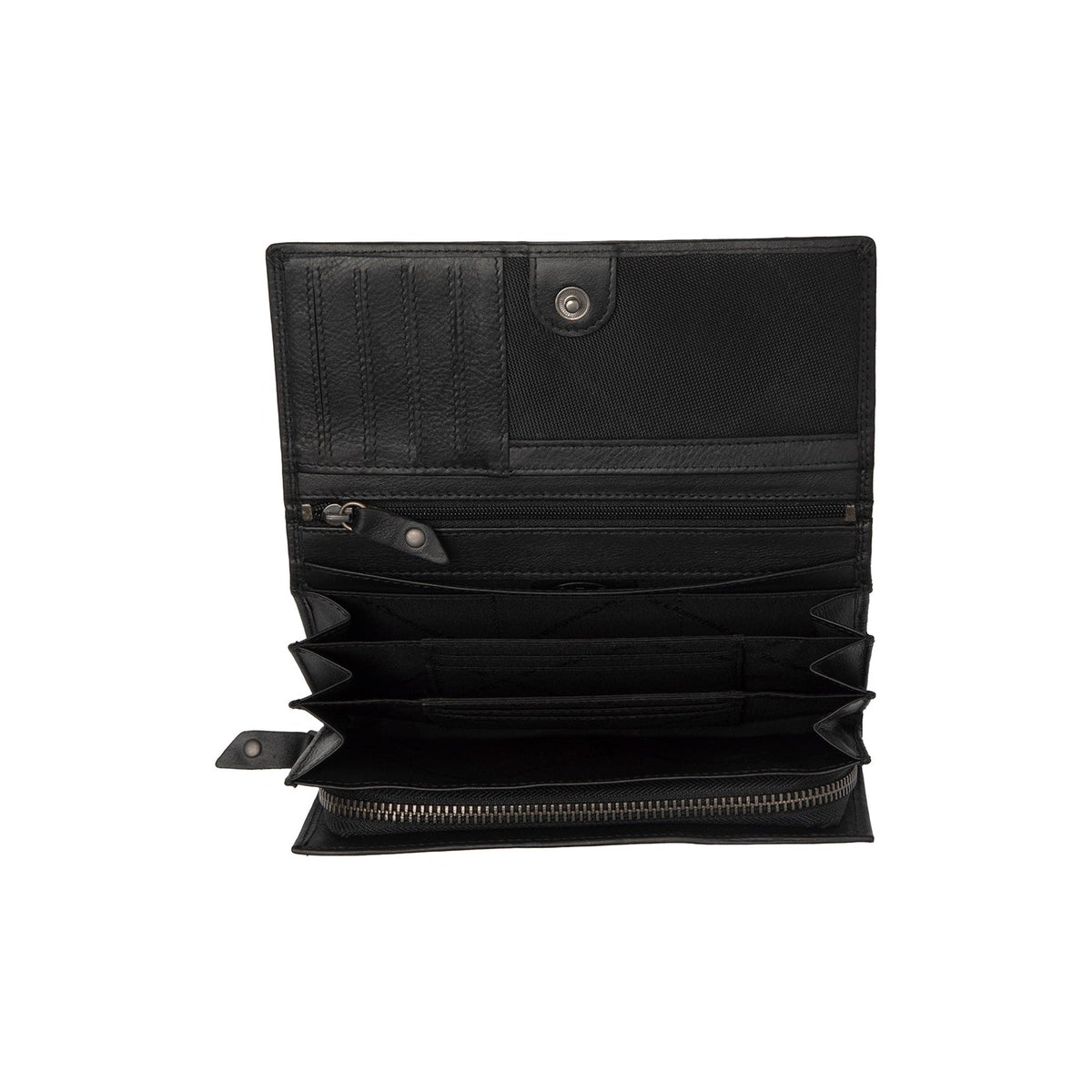 Classic 100% Full-Grain leather Wallet - Rear Perspective Showing Reinforced Leather Straps &amp; Stitching
