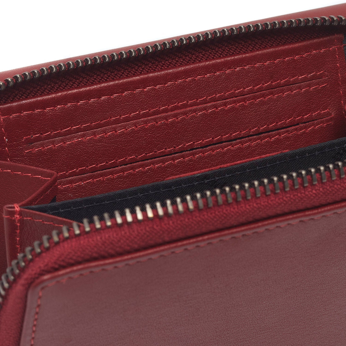 Red Leather Wallet Doniva, detail view 3