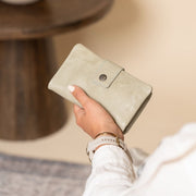 Classic 100% Full-Grain leather Wallet - Rear Perspective Showing Reinforced Leather Straps &amp; Stitching