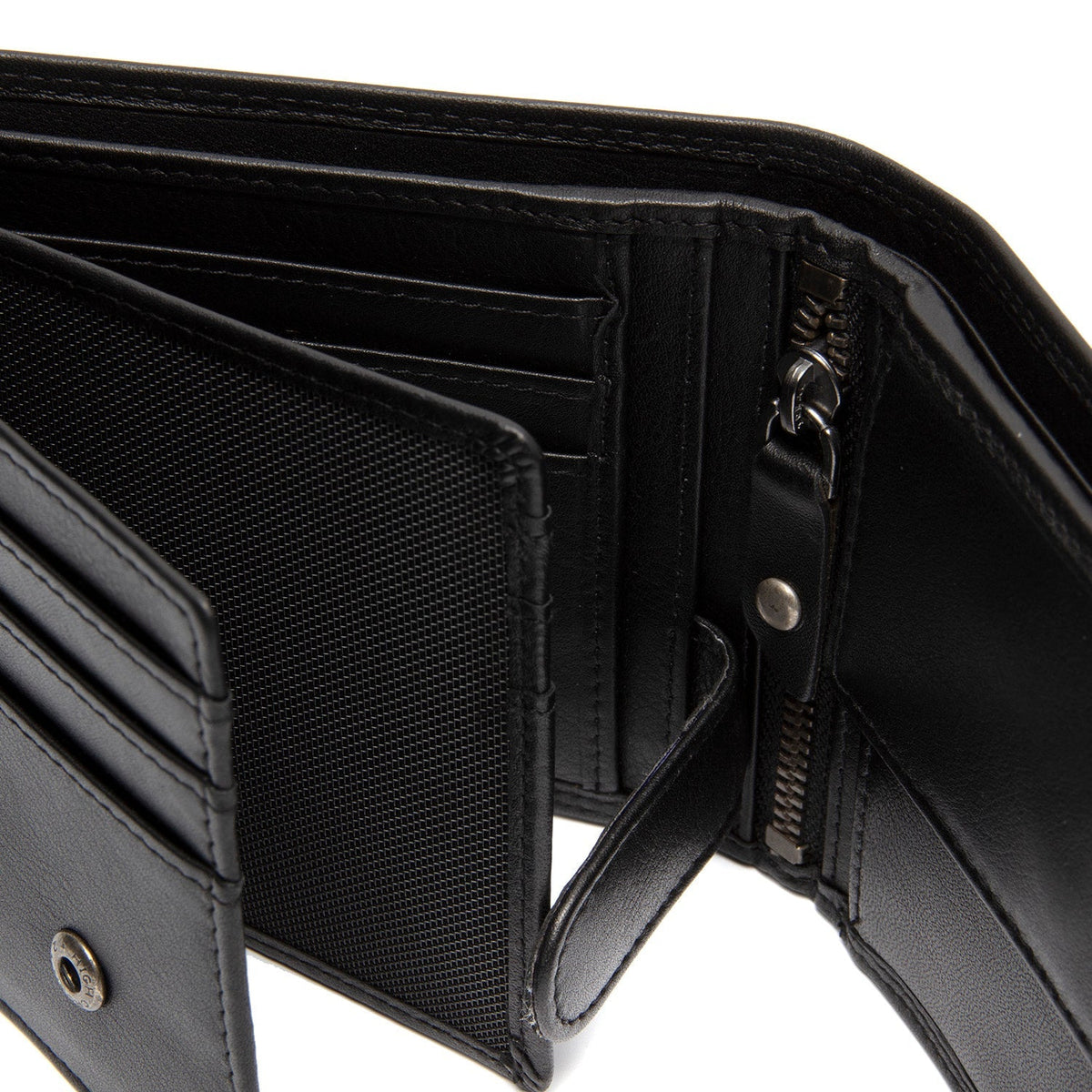 Hendrick Full-Grain Leather Wallet - Structured Side Profile Showing Gusset Depth &amp; Expansion Capacity