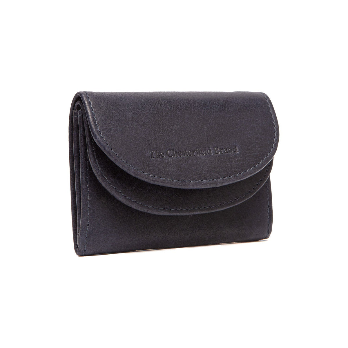 Navy Leather Wallet Newton, front view