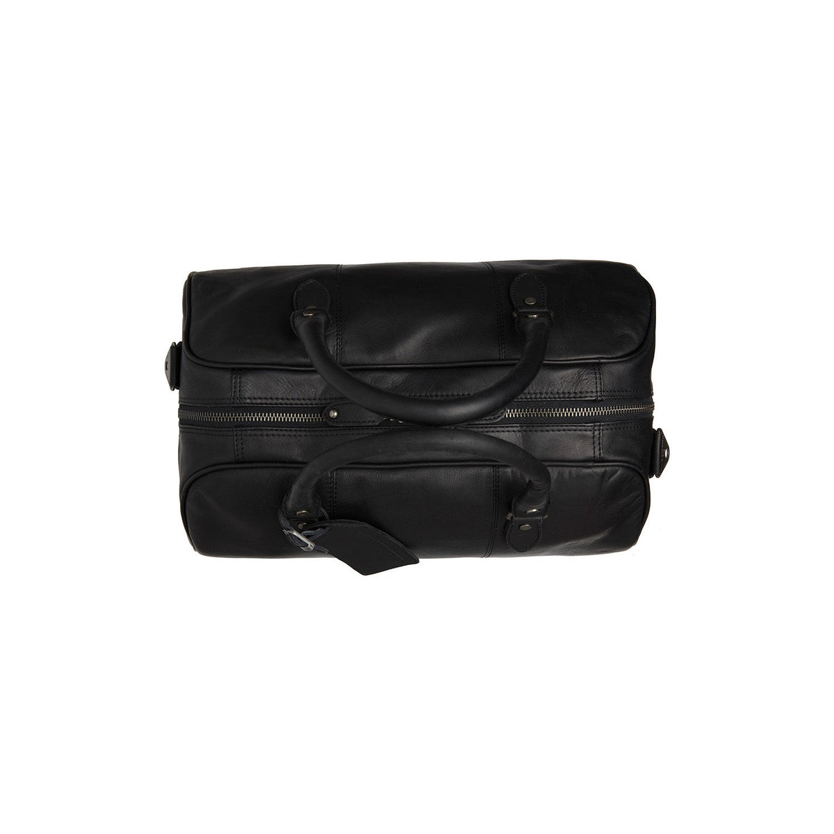 
Liam Full-Grain Leather Weekender Bag - Structured Side Profile Showing Gusset Depth & Expansion Capacity