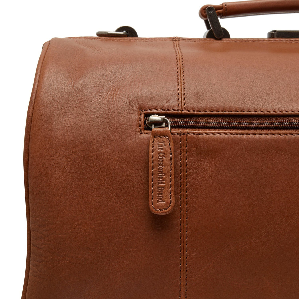 Texel Full-Grain Leather Weekender Bag - Structured Side Profile Showing Gusset Depth &amp; Expansion Capacity