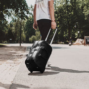 Classic 100% Full-Grain Leather Duffle Bag - Rear Perspective Showing Reinforced Leather Straps &amp; Stitching