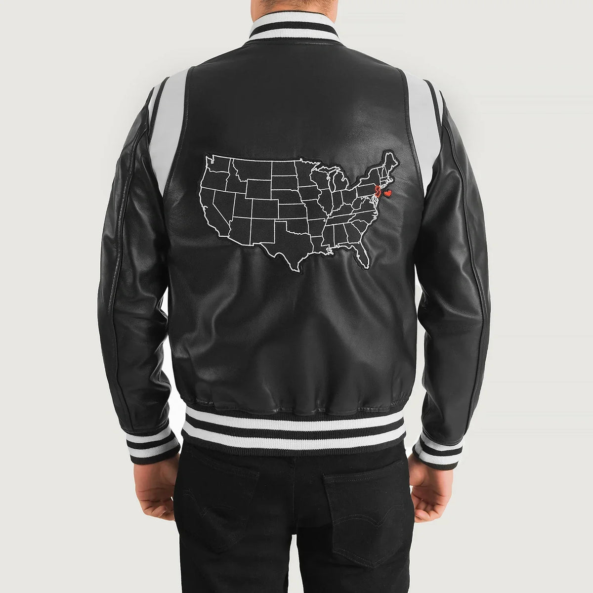 Authentic Sheepskin Leather with Semi-aniline Finish Grain Texture &amp; Heavy-Duty Seam Stitching Detail