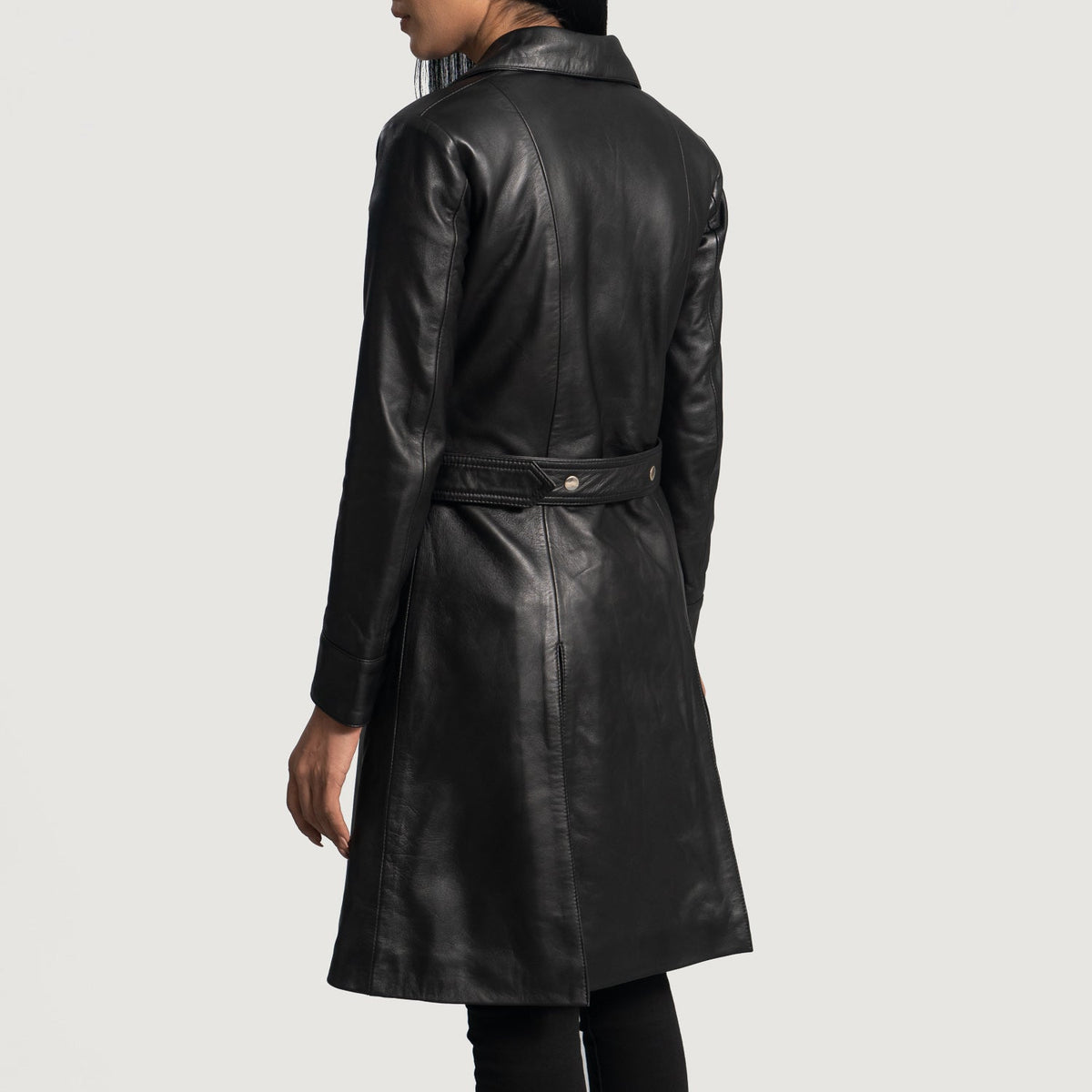 Authentic Sheepskin Leather with Semi-aniline Finish Grain Texture &amp; Heavy-Duty Seam Stitching Detail