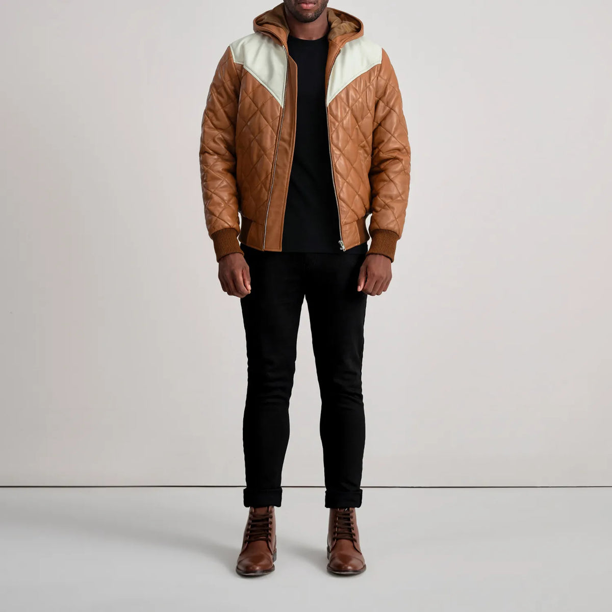 Norman Jacket Tan Puffer Jacket – alternate product view 3