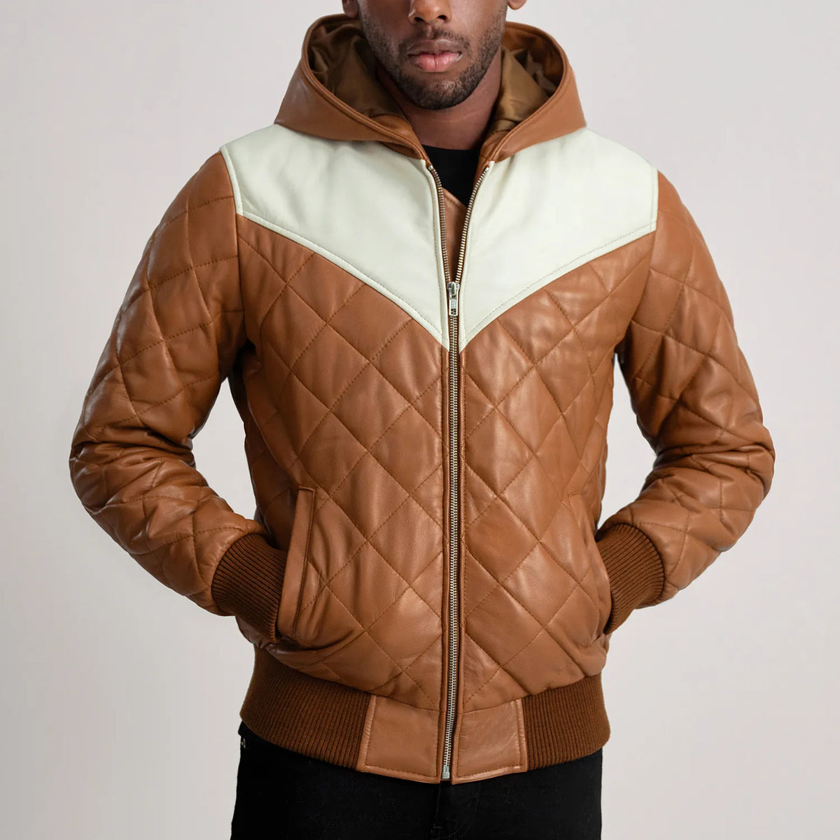 Norman Jacket Tan Puffer Jacket – alternate product view 4