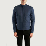 Men's Nyle Quilted Windbreaker Jacket - Lateral Side Profile View Showing Sleeve Cut &amp; Athletic Taper Fit