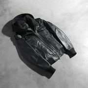 Roslyn Hooded Leather Bomber Jacket – alternate product view 7