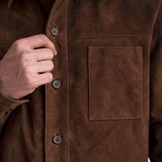 Authentic Goatskin Suede with Suede Finish Grain Texture &amp; Heavy-Duty Seam Stitching Detail