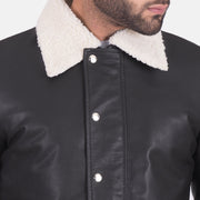 Authentic Goatskin Leather with Semi-aniline Finish Grain Texture &amp; Heavy-Duty Seam Stitching Detail