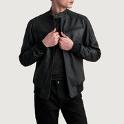Sven Leather Bomber Jacket – alternate product view 1