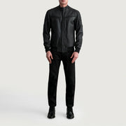 Sven Leather Bomber Jacket – alternate product view 4