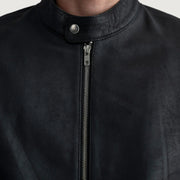 
Authentic Sheepskin Leather with Aniline Finish Grain Texture & Heavy-Duty Seam Stitching Detail
